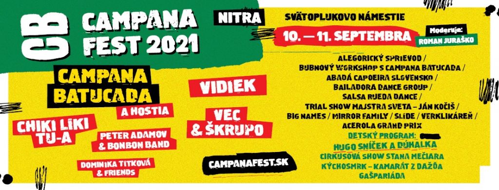 CAMPANA fest 2021 potrvá dva dni, Nitra sa stane mestom SAMBY