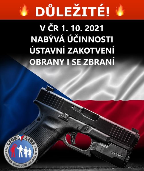 Právo na OBRANU so ZBRAŇOU je už súčasťou ústavy Českej republiky