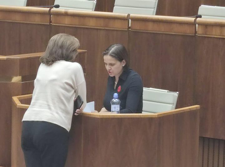 V parlamente si Kolíková veselo hrkúta s kolegyňou bez rúška, zverejnil foto Blaha