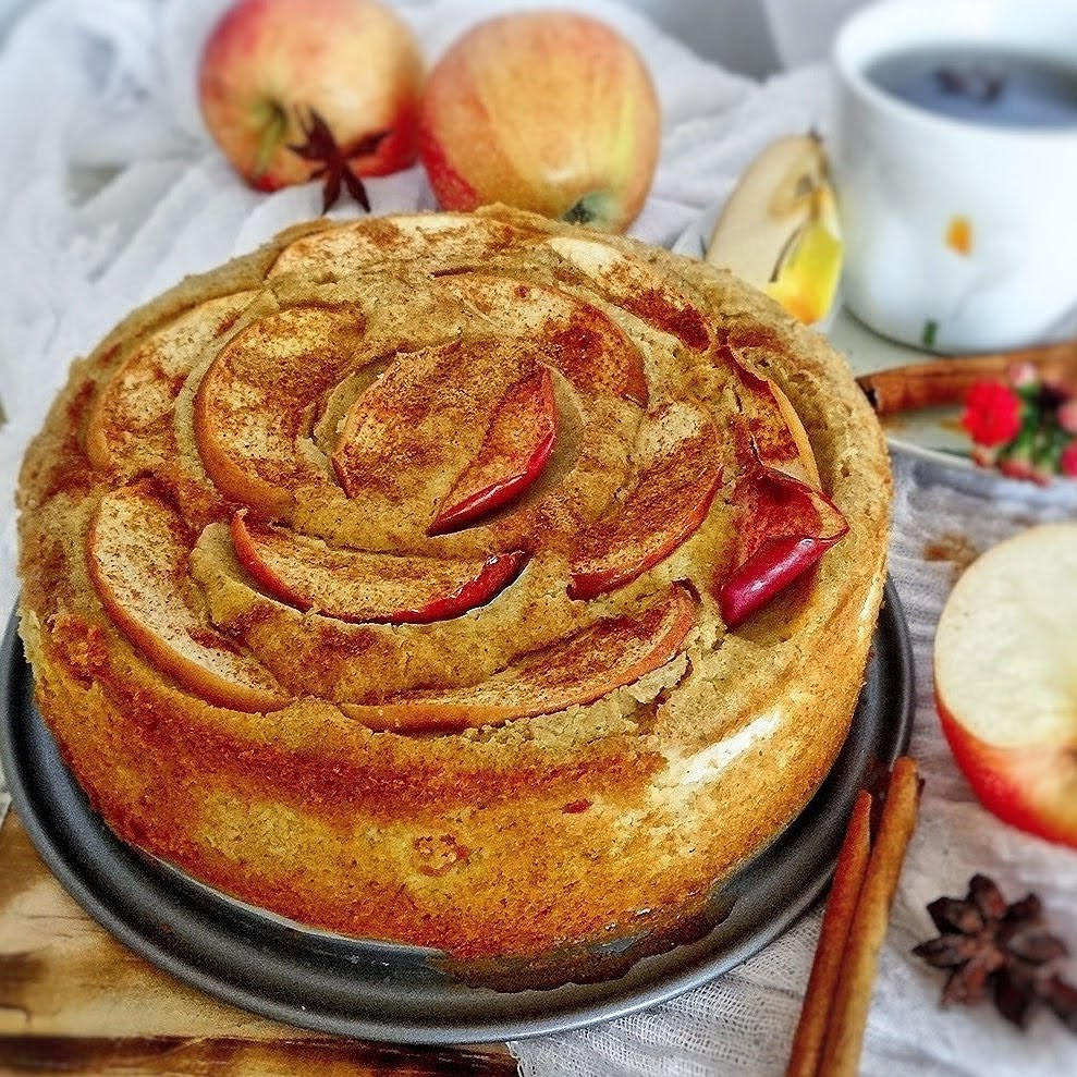 Zdravý jablkový koláč s tvarohom (bez lepku, cukru a histamínu)