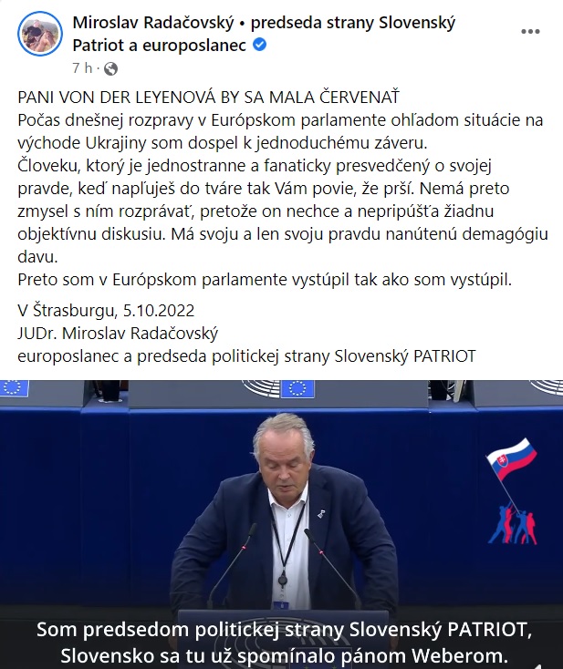 Radačovský potupil europoslancov: „Ja budem hlasovať objektívne a pravdivo!“