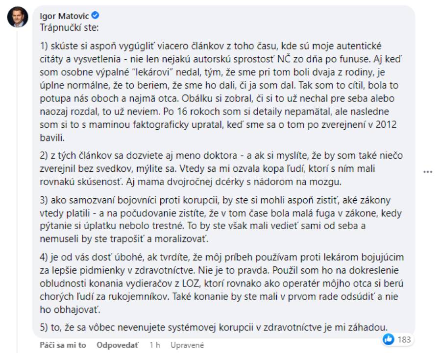 Nadácia Zastavme korupciu o Matovičovom úplatku: A jeho DRSNÁ reakcia!