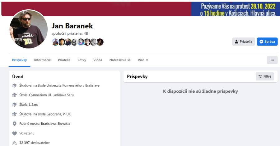 Politológ Ján Baránek prišiel o obsah facebooku. Je to TREST za „nepohodlné“ názory?