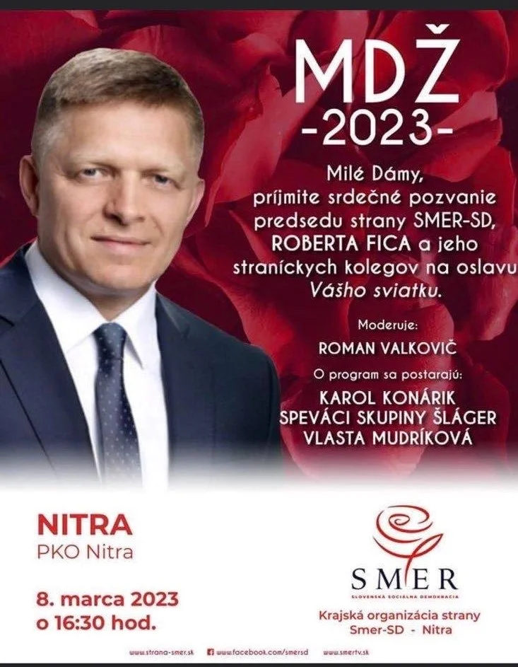 Nitra: Smer - SD dnes oslavuje MDŽ (program)