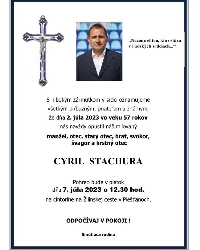Zomrel skvelý hráč a tréner: Cyril Stachura (†57) odišiel po ťažkej chorobe do futbalového neba