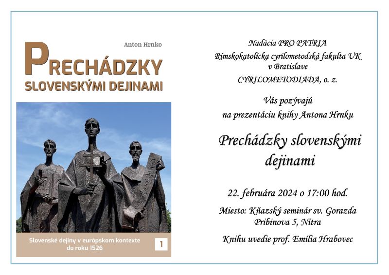 Prezentácia knihy A. Hrnku: Prechádzky slovenskými dejinami
